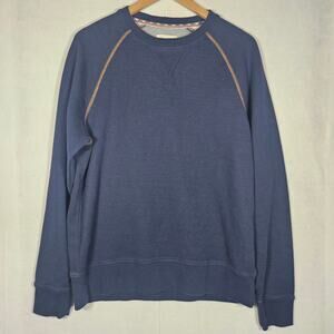 Borgo 28 Blue Knit Crew Neck Long Sleeve Shirt for Men Size Medium